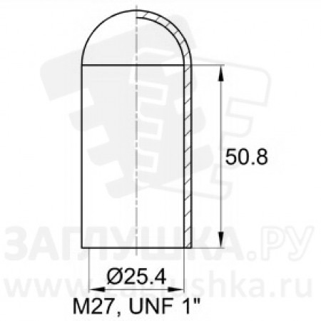 Термостойкий силиконовый колпачок 50.8 мм для прутков диаметром 25.4 мм CS25.4x50.8 Термостойкий силиконовый колпачок 50.8 мм для прутков диаметром 25.4 мм CS25.4x50.8