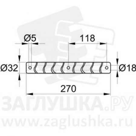 Пластиковая защита каната длиной 270 мм и диаметром 32 мм С23-16ЧС